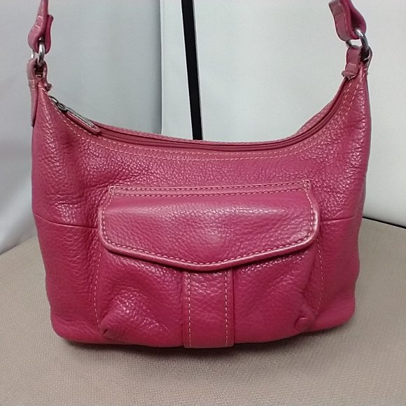 Fossil Hot Pink Leather Shoulder Bag 